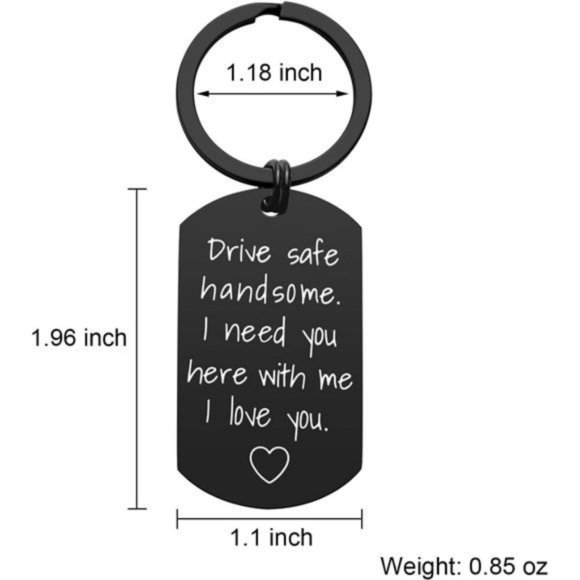 Drive Safe Keychain for Boyfriend Handsome Valentine’s Day Gifts for Him - Picture 3 of 7